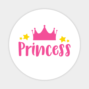 Princess, Little Princess, Crown, Stars Magnet